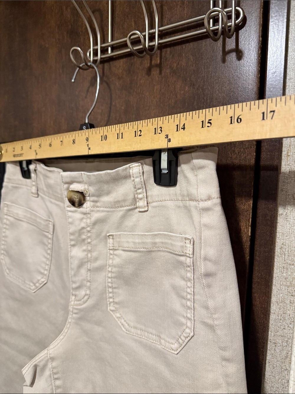 Nature by Westbound Women’s Beige Wide Leg Crop Pants Size 6 Stretch Casual - Picture 3 of 6